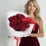 Букет «15 Бордовых роз Кения»